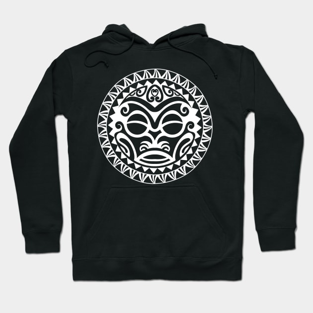 Polynesian tattoo tiki face Hoodie by Tikitattoo